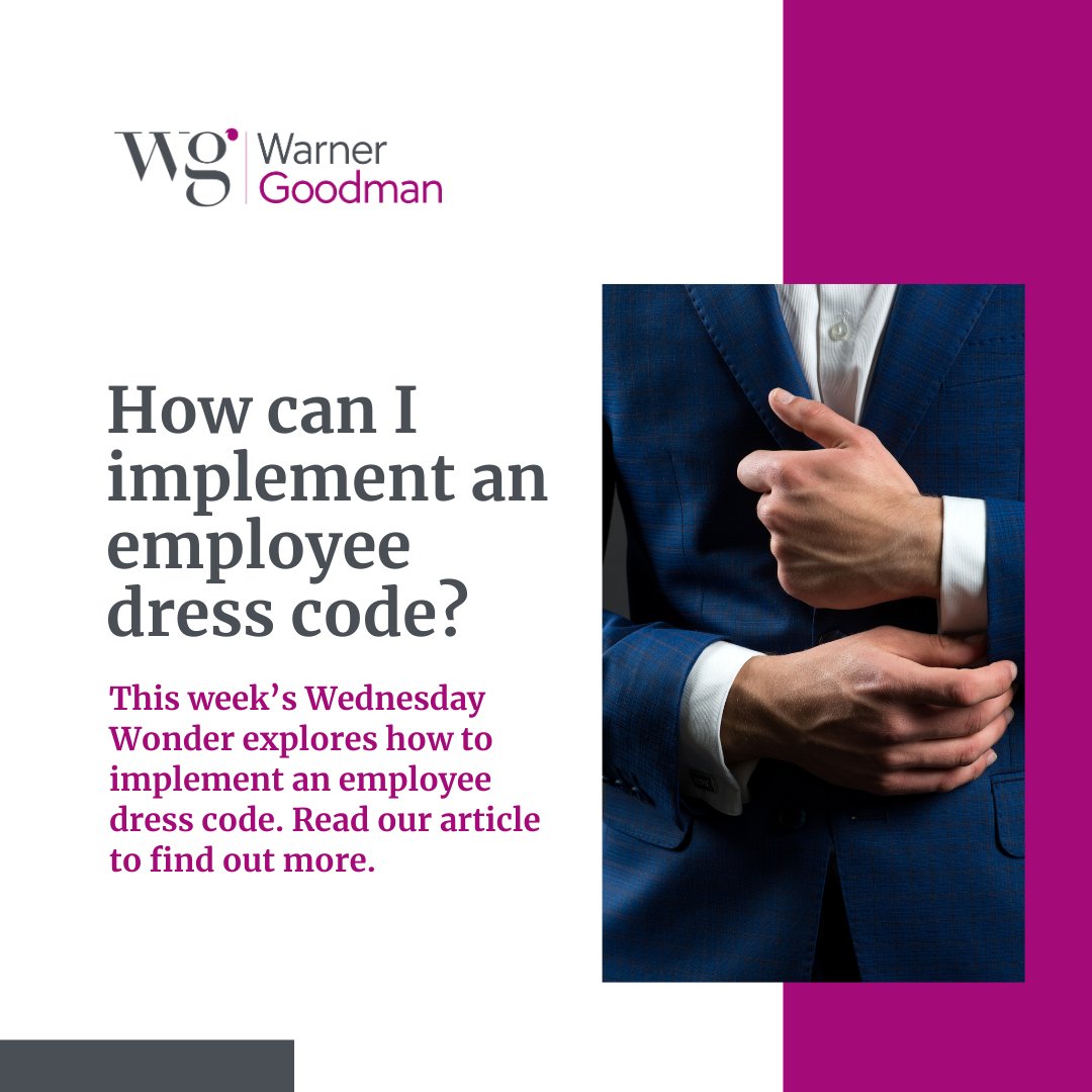 Warner_Goodman's tweet image. This Week’s Wednesday Wonder: Dress Codes 👗

We explore how dress codes balance professionalism and comfort. Read the article here: warnergoodman.co.uk/site/blog/news…

#DressCode #WorkplaceEquality #EmployeeSafety #WednesdayWonders #WarnerGoodman