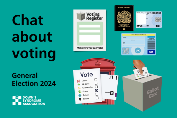 DSAInfo's tweet photo. Do you have Down’s syndrome and questions about voting in the General Election on the 4 July?
Join colleagues from the DSA for an online chat about voting on Thursday night (13 June) at 6pm.
Find out more and register here: https://t.co/7FDOOqfOMj #MyVoteMyVoice @LearningDisEng https://t.co/ChcYEMft0x
