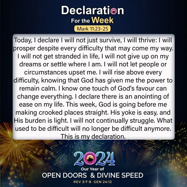 mfmintlhqyouth's tweet photo. Declaration For The Week (09/06 - 15/06) 2024

PLEASE DECLARE THIS EVERY MORNING BEFORE STEPPING OUT OF YOUR HOUSE THIS WEEK

#DeclarationForTheWeek
#MfmIntlHqYouth
#ThePlaceOfHisGreaterGlory https://t.co/NeO0QUMtKg