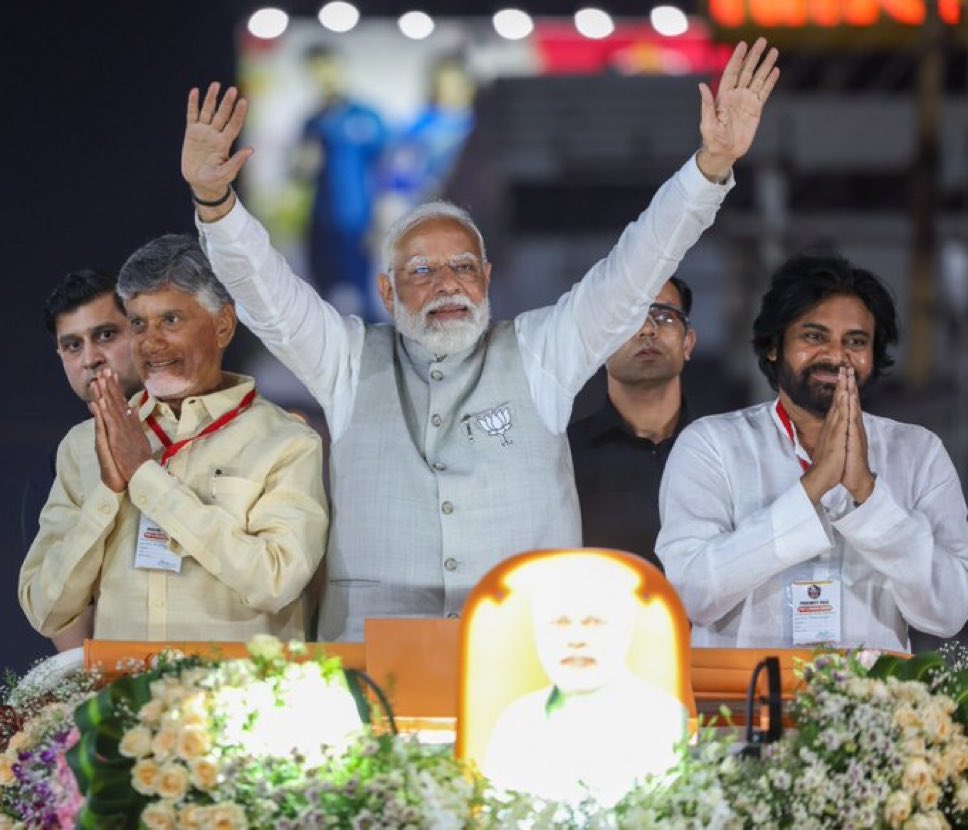 Heartiest congratulations to Shri <a href="/ncbn/">N Chandrababu Naidu</a> Garu for taking oath as the Chief Minister and Shri <a href="/PawanKalyan/">Pawan Kalyan</a> Garu as the Deputy Chief Minister of Andhra Pradesh. 

Looking forward to a transformative period of progress and prosperity under your dynamic leadership.