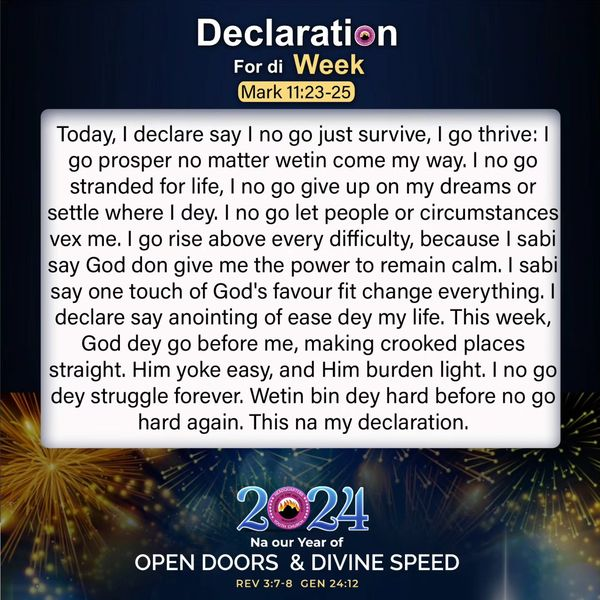 mfmintlhqyouth's tweet photo. Declaration For The Week (09/06 - 15/06) 2024

PLEASE DECLARE THIS EVERY MORNING BEFORE STEPPING OUT OF YOUR HOUSE THIS WEEK

#DeclarationForTheWeek
#MfmIntlHqYouth
#ThePlaceOfHisGreaterGlory https://t.co/NeO0QUMtKg