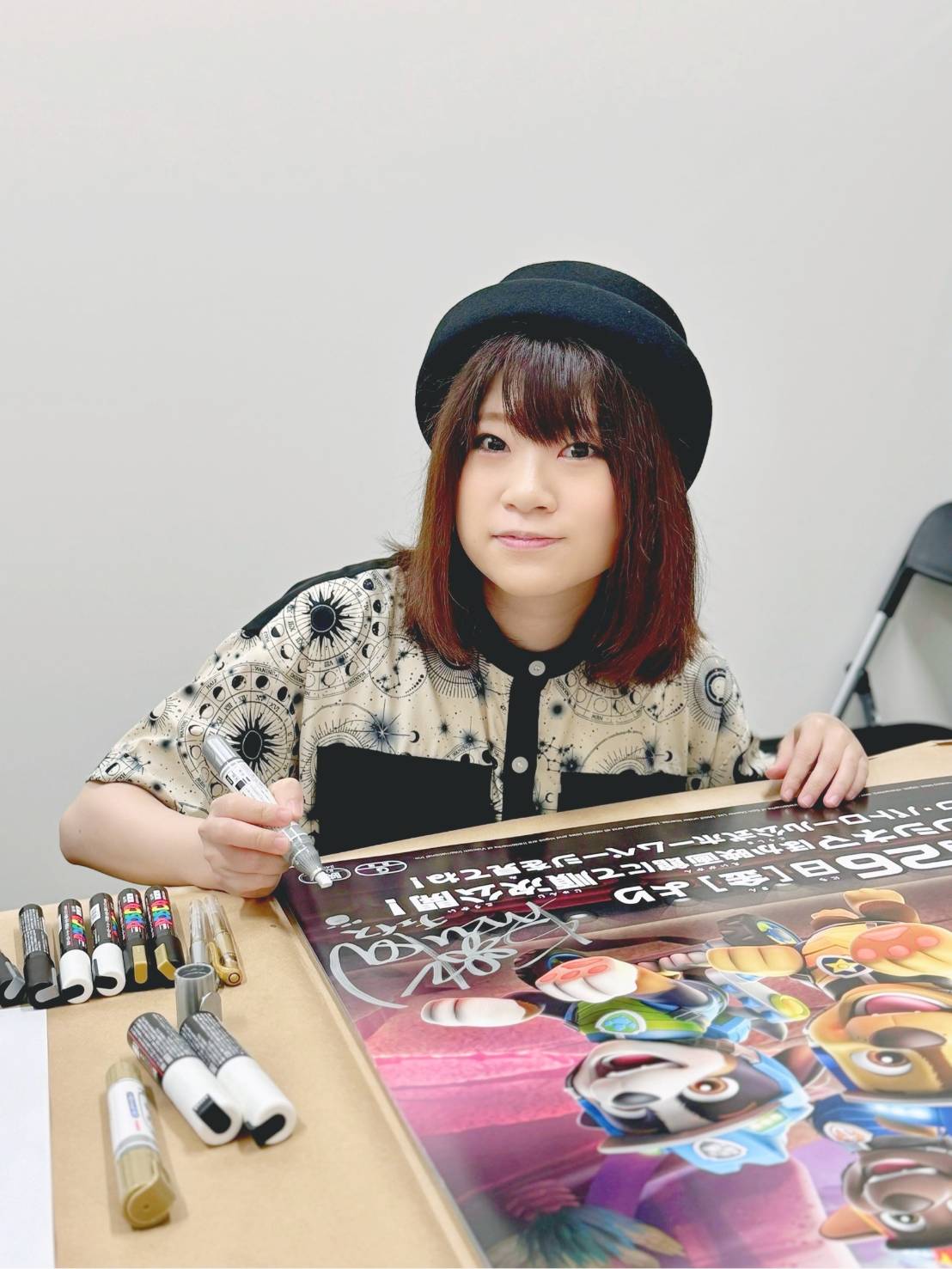 石上静香 直筆サイン入り色紙 直筆色紙 パズルガールズ 女性声優