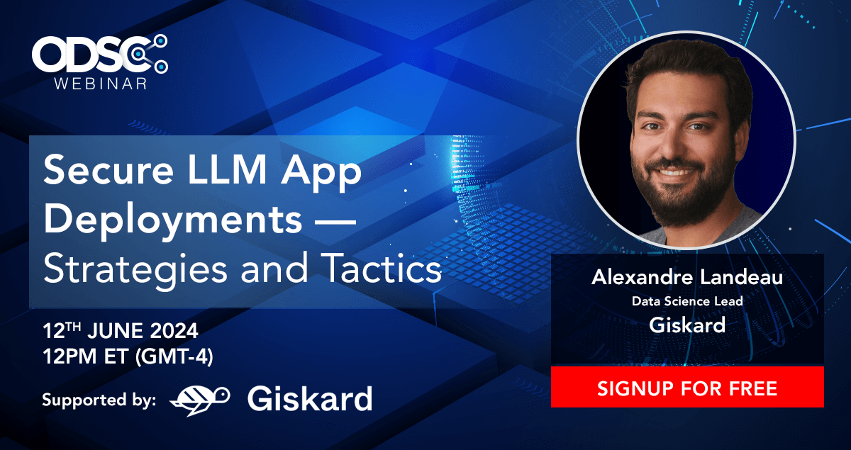 Giskard (@giskard_ai) on Twitter photo Follow our talk at <a href="/_odsc/">Open Data Science</a> today! 🔥
Join Alexandre Landeau for his talk, "Secure LLM App Deployments—Strategies and Tactics," where he'll explain how to enhance the security of Large Language Models (LLMs). Discover how red-teaming techniques from cybersecurity can be applied to Follow our talk at <a href="/_odsc/">Open Data Science</a> today! 🔥
Join Alexandre Landeau for his talk, "Secure LLM App Deployments—Strategies and Tactics," where he'll explain how to enhance the security of Large Language Models (LLMs). Discover how red-teaming techniques from cybersecurity can be applied to