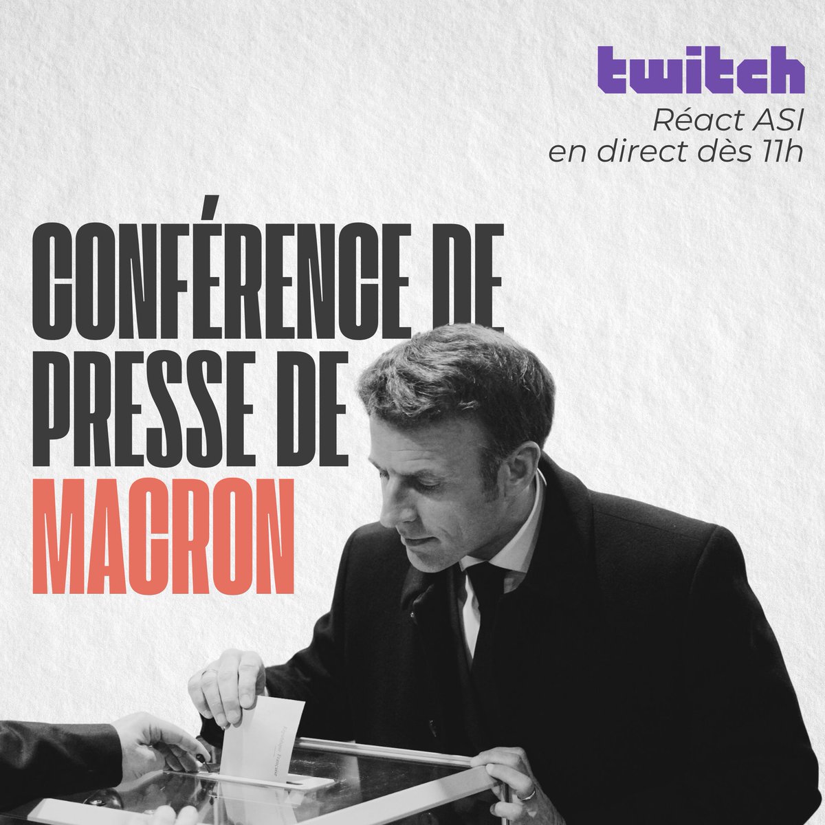 arretsurimages's tweet photo. Trois jours après avoir dissous l'Assemblée nationale, Emmanuel Macron sera confronté aux questions de nombreux journalistes dès 11h. Pour l'occasion, on a décidé d'allumer la télé pour suivre et commenter la conférence de presse en direct sur Twitch 👇
https://t.co/nGRA0DinEg https://t.co/vFE07pvOuo