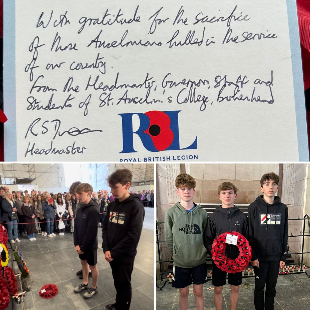 SACEngDept's tweet photo. 🇧🇪 Year 9 Belgium Trip 2024 🇧🇪
A poignant moment last night as we observed 'The Last Post' at the Menin Gate. 
Leo, Seb &amp; Austin laid a wreath on behalf of @st https://t.co/nEkOmK2Qi8