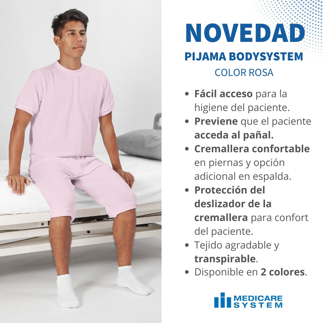 MedicareSystem's tweet image. 🛏️ Descubre el confort de #Bodysystem. Nuestros pijamas de una sola pieza, con cremalleras estratégicas, facilitan la higienización y son cómodos y transpirables. ¡Ahora disponibles en 2 colores y 4 tallas! 🌟👕 #Cuidados #Confort #Innovación #Bienestar #MedicareSystem