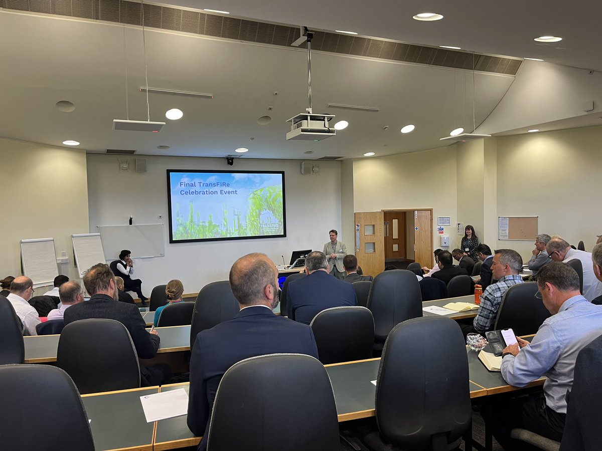 Dr_Black's tweet photo. @TransFIReHub celebration event @CranfieldUni kicks off with Prof Mark Jolly welcoming everyone to the day 🤩🙌🏽🥳 #Transfire https://t.co/W7dLodheYT