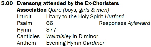Today the Cathedral Choirs warmly welcome back members of the <a href="/StAlbansECA/">StAlbansECA</a> for their reunion Evensong including music by #ThomasAttwoodWalmisley #HenryBalfourGardiner and form Master of the Music #PeterHurford. All are welcome.