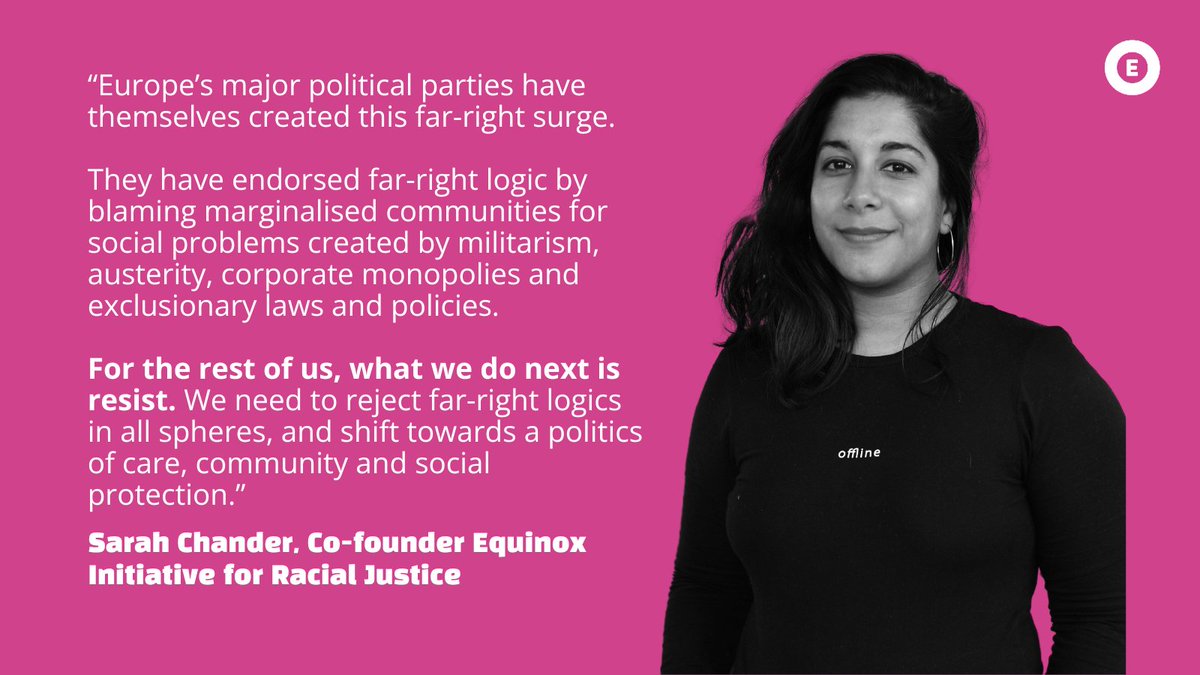 Equinoxrji's tweet photo. Our response to the far-right surge in the EU election results and what we must do next.

Read more👉🏿 https://t.co/eFaX6IN5rb https://t.co/9FzqiHzMMd