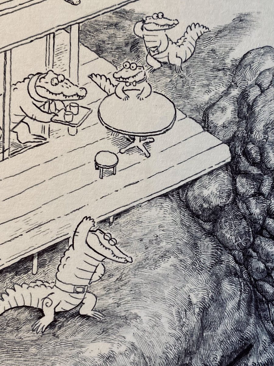 ゆるワニたちがお家で好き勝手してる絵を描いています。(ご依頼)家描くの難し過ぎて… 