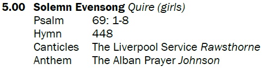 The Cathedral Girls Choir sings Evensong at 5pm including music by #NoelRawsthorne and form Assistant Master of the Music #SimonJohnson. All are welcome.