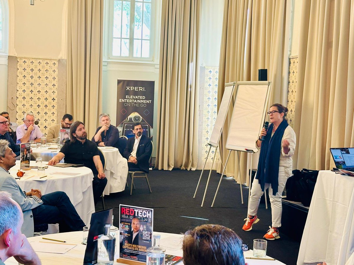 RedTech_News's tweet photo. With C-suite decision-makers from 20 countries, the third annual RedTech Summit kicked off this morning in Lisbon with a keynote from @SIRIUSXM’s @sarahvm. Different voices, the same best-in-class levels of expertise. Let's go #RedTechSummit #Radio #edutech #Audio