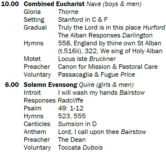 Today's choral services are sung by the Cathedral Choirs and include music by #PeterHurford #HerbertSumsion and #EdwardBairstow. All are welcome.