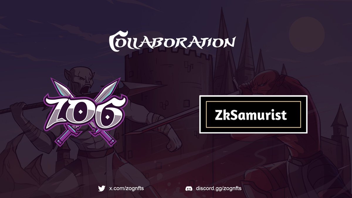Big announcement Samurist! 📣
We are excited to announce our collaboration with @zognfts🎉

To celebrate this, we will giveaway 10 WL (FREE MINT) spots! 🎁

✅To enter:
1) Follow @zognfts &amp; <a href="/SamuristNft/">Samurist Cult</a> 
2) Like &amp; RT
3) Comment your zkSync wallet address 
Giveaway ends in 24