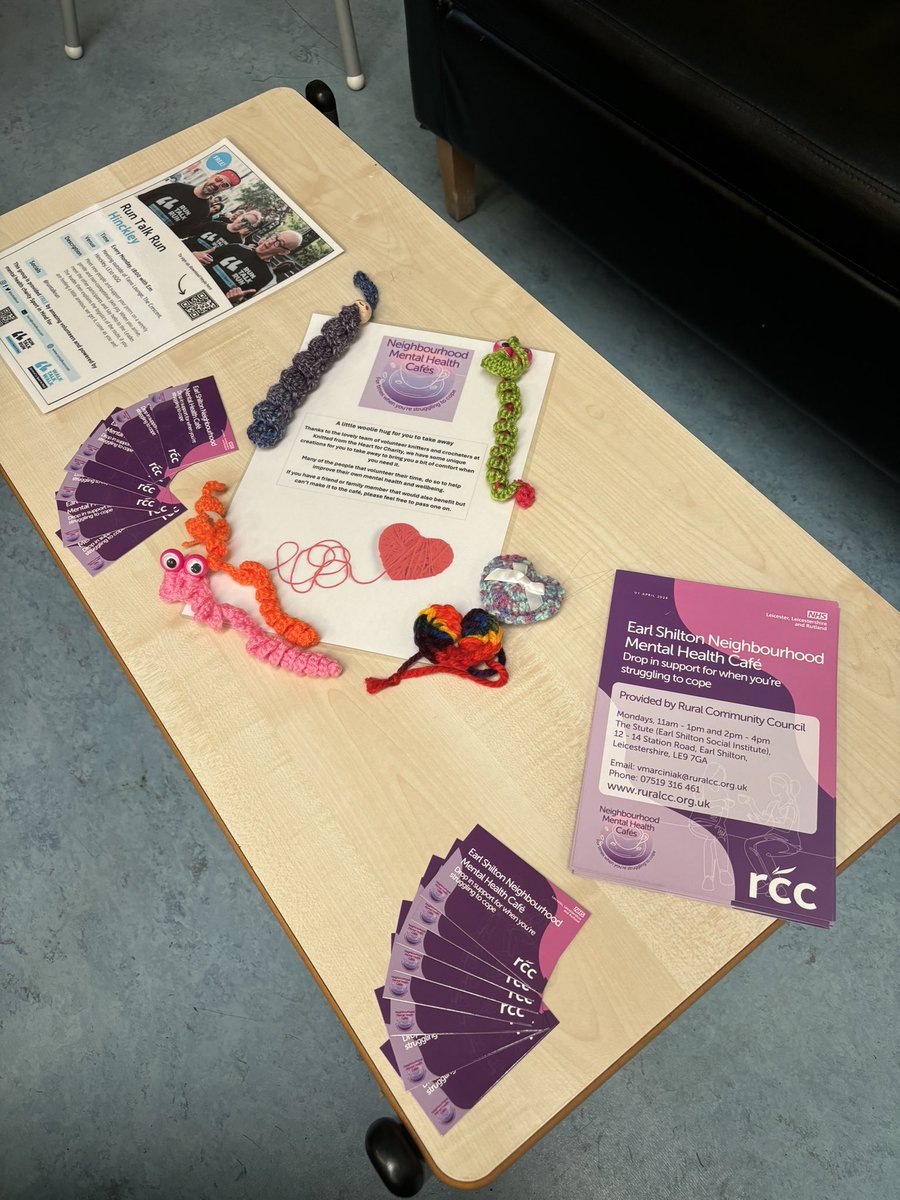 YourRCC's tweet image. Earl Shilton Neighbourhood Mental Health Cafe Satellite session: Come and say hi to Emma at the George Ward Centre, Barwell between 10am - 12 noon today. Find out more about Mental Health Support #ESNMHC