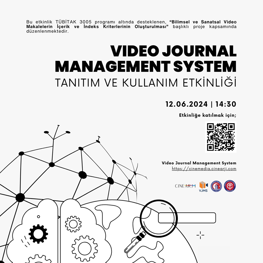 cinearj_i's tweet photo. Bugün saat 14:30’da Google Meet üzerinden gerçekleştireceğimiz "Video Journal Management System" tanıtım ve kullanım etkinliğimize davetlisiniz. Toplantıya katılmak için afiş üzerinde yer alan QR kodu tarayabilir ya da açıklamada yer alan bağlantı üzerinden erişebilirsiniz. https://t.co/0y1JsumfbD