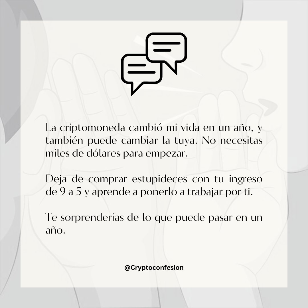 Cryptoconfesion's tweet photo. GM 🌄
Número 61 ✅
'No necesitas miles de dólares para empezar'

#crypto #cryptocurrencies #Tate #Ansem #FOMC #memecoin #BabyDoge $ROSE #Bitget #Binance #Blackrock #Confessions https://t.co/X8tqUTGDvb