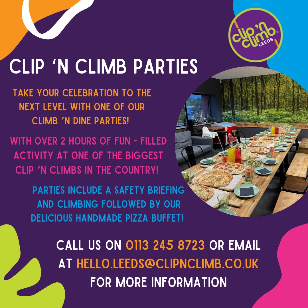 CNCLeedsYorks's tweet photo. We host the best parties ever! We have over thirty climb lines and experienced staff to ensure you have an amazing time. 

You’re welcome to book a 2-hour 15-minute slot of fun for you and all your friends. Get more information about our parties:
https://t.co/zEmXmln9iV 

#CNC https://t.co/4Kp7k4pC8R
