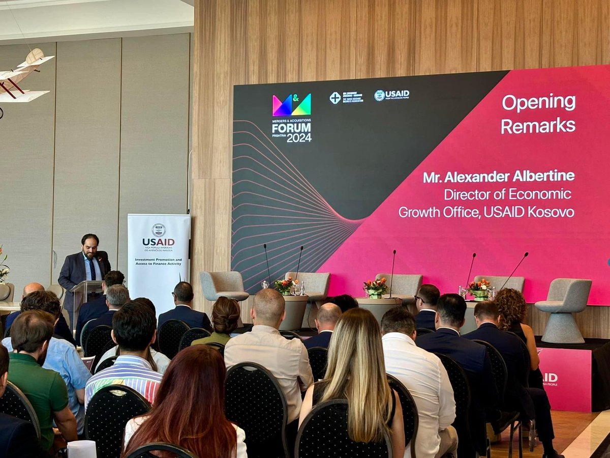 Looking forward to the 1st Mergers&amp;Acquisitions Forum 2024.
Successful local &amp; int M&amp;A cases and the importance of company valuation in M&amp;A transactions. 
👏<a href="/artanloxha/">Artan Loxha</a> <a href="/USAIDKosovo/">USAID Kosovo</a> 
Swiss Kosovar chamber Commerce
Investment Promotion&amp;Access to Finance Activity