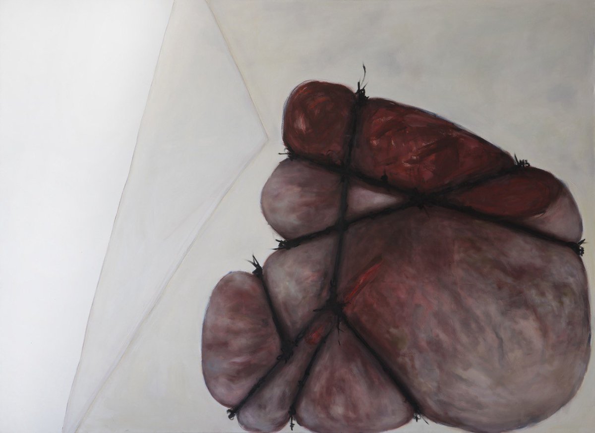 c_of_museum's tweet photo. Fish tied with a string on parchment paper, canvas, oil. From the "Rolled" series by Vadym Panchenko. 

#tokenized #blockchainArt #RWA #FractionalOwnership https://t.co/LnctknfWoS