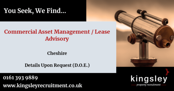 New opportunity! Commercial Asset Management / Lease Advisory - #Cheshire. tinyurl.com/23o329c3