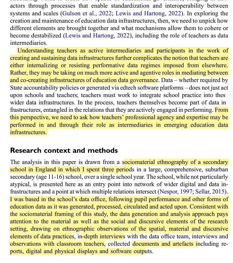 FerrarelliM's tweet photo. Very interesting read on teachers as data intermediaries, that is, "teachers mediating and enabling data to enter and take effect within their institutions" The emergence of a "postigital teacher identity"?
#AugmentedLiteracies
#AlfabetismosAumentados #AlfabetismosPostdigitales https://t.co/ZCMvILaj9J