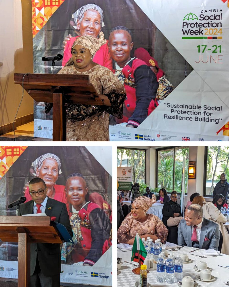 unicefzambia's tweet photo. The The United Nations in Zambia joined @MCDSS_ZAMBIA &amp; partners for a media engagement ahead of #SocialProtectionWeek (June 17-21). 🎙️ Hon Minister @HonDoreen announced the theme: "Sustainable Social Protection for Resilience Building".  #SocialProtection #ZSPW2024 https://t.co/gz3nEg1Tg1