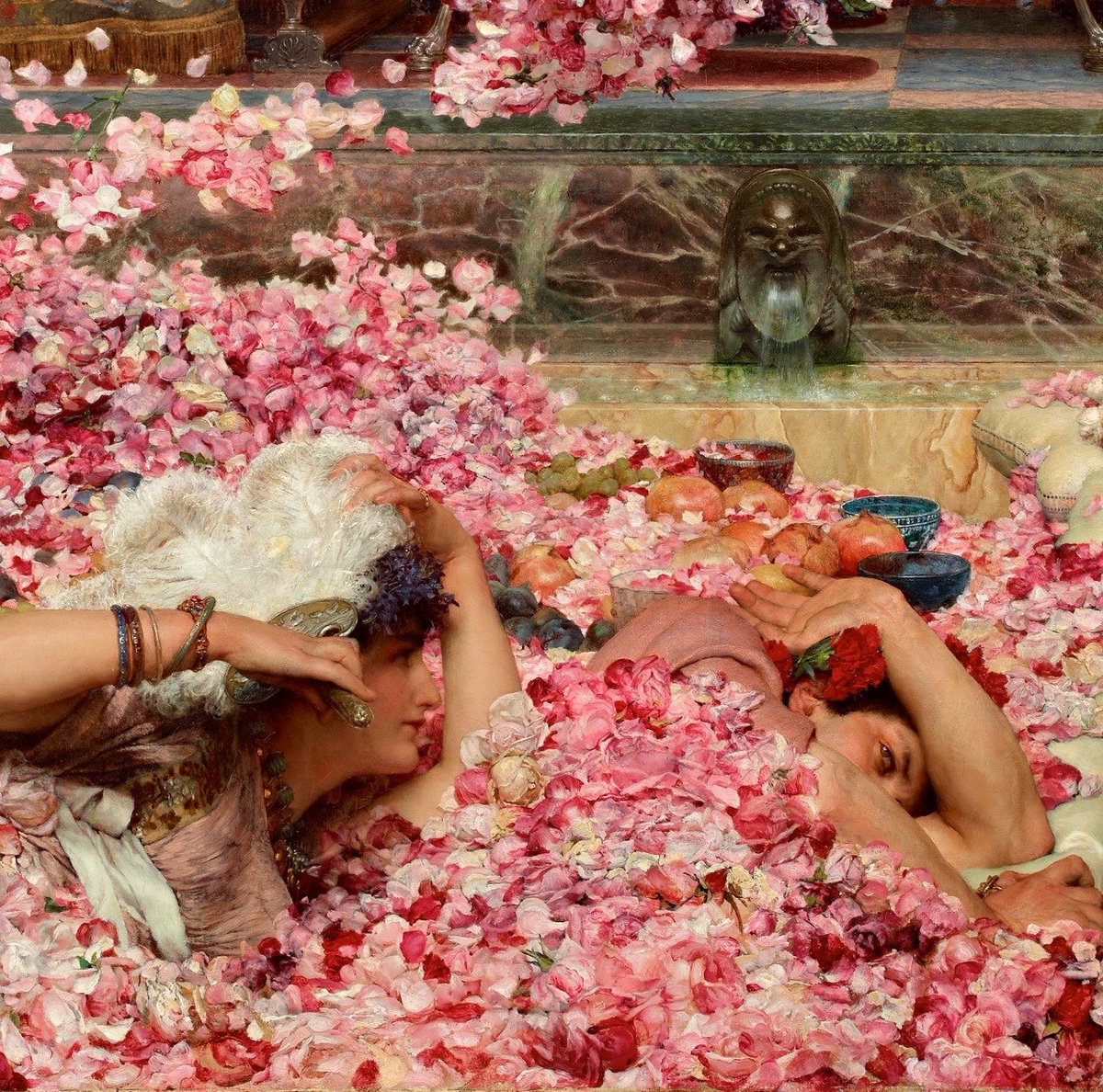 AcademiaAesthe1's tweet photo. “The Roses of Heliogabalus” (detail) (1888) by Sir Lawrence Alma-Tadema (1836-1912). https://t.co/V50daXADgP