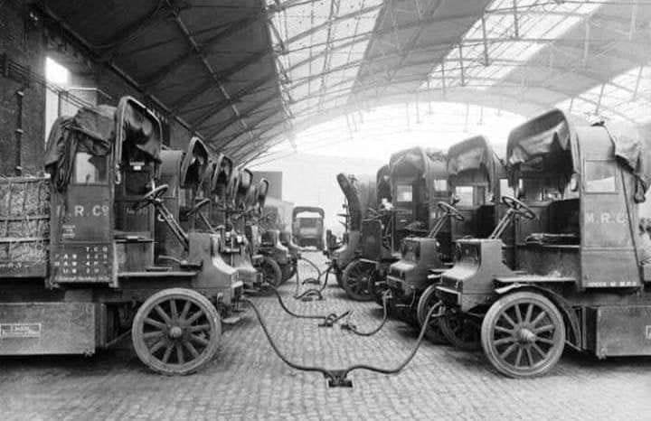 This photo was taken in 1917. Electric vehicles are over 100 years old. In fact, the first one was in 1832!

What happened to this technology for over 100 years?