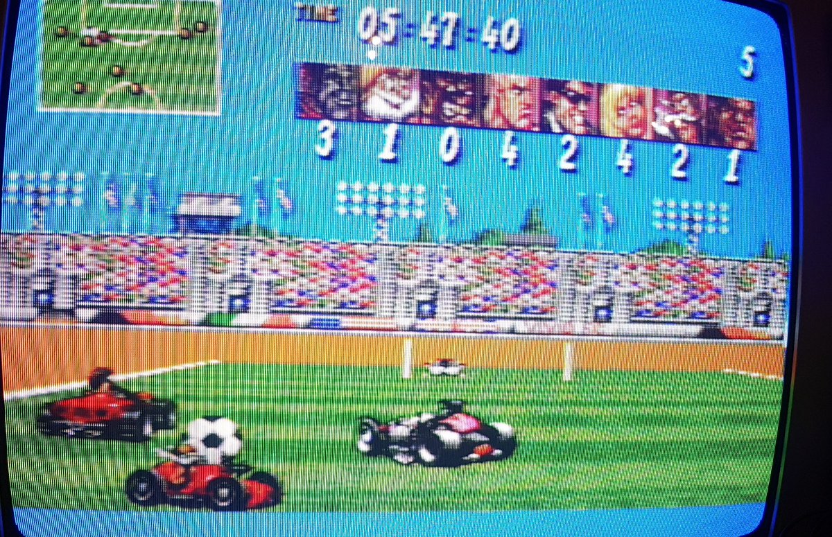 SegaMegaDave's tweet image. #StreetRacer, answering the question: what if #RocketLeague came out on #SegaMegaDrive? Its a surprisingly playable game with lots of modes, characters and tracks, well worth a go. #gaming #retrogames #crt