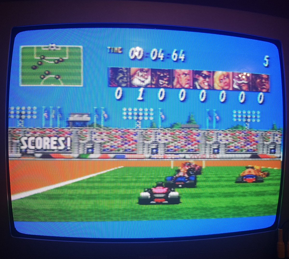 SegaMegaDave's tweet image. #StreetRacer, answering the question: what if #RocketLeague came out on #SegaMegaDrive? Its a surprisingly playable game with lots of modes, characters and tracks, well worth a go. #gaming #retrogames #crt