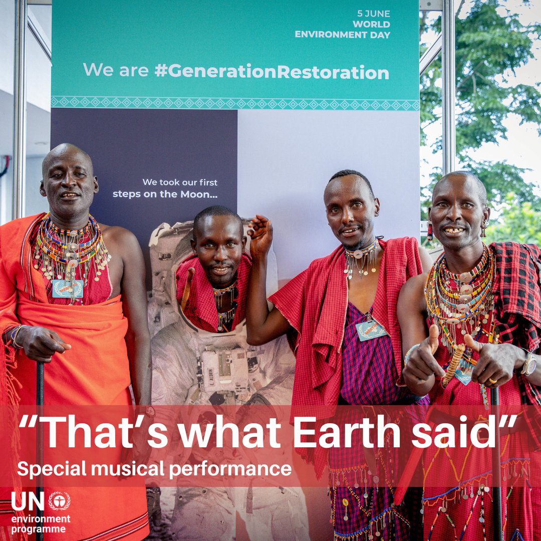 On #WorldEnvironmentDay, <a href="/UN/">United Nations</a> personnel working in Nairobi were treated to a special #GenerationRestoration song launch featuring Indigenous performers. Listen here:soundcloud.com/twss-187232482…