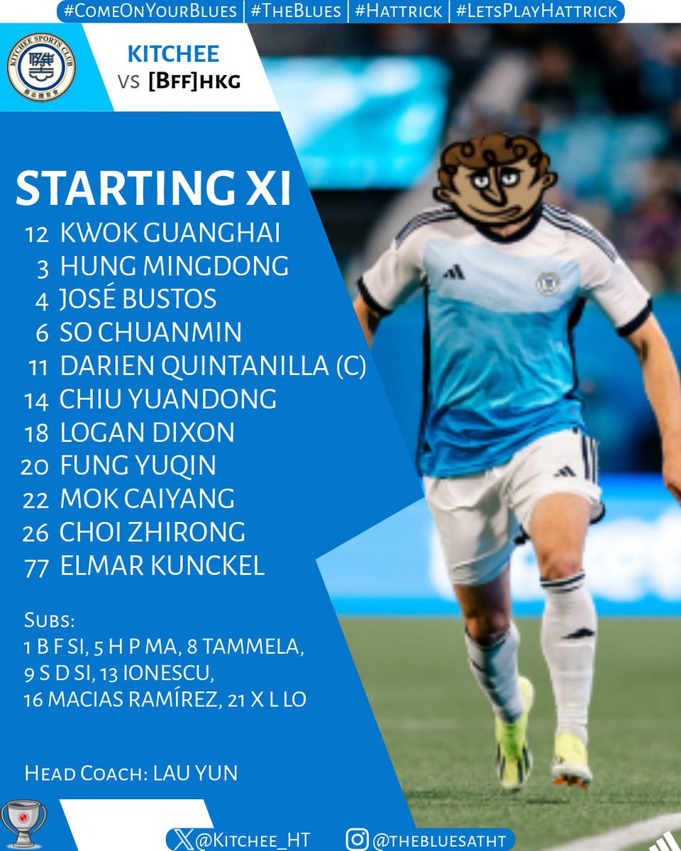 Kitchee_HT's tweet image. 🏠 | 𝐒𝐓𝐀𝐑𝐓𝐈𝐍𝐆 𝐗𝐈 | 𝐇𝐊𝐑𝐂𝐂𝐑𝟏 | 🔵

How we line up in MKS 📝

🆚 [Bff]hkg (III.13)
🌐 hattrick.org/en/Club/Matche…

#ComeOnYourBlues | #TheBlues | #Hattrick | #LetsPlayHattrick
