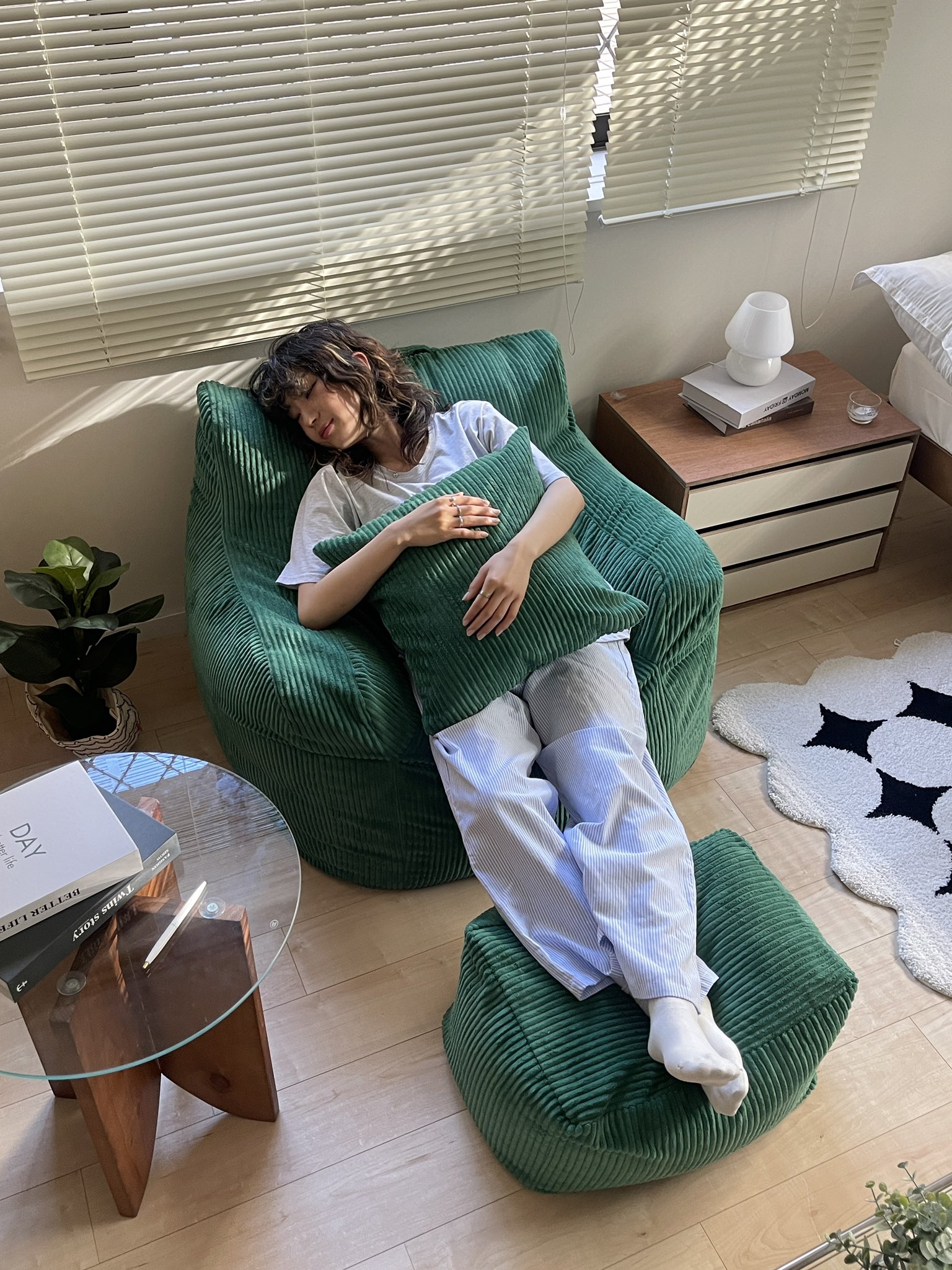 Loosy 1人掛けビーズソファ マットカーキ (選べる組み合わせ Loosy 1人掛けビーズソファ マットカーキ (選べる組み合わせ
