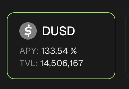 mkuegi's tweet photo. $DUSD is super cheap right now, and you get massive APY for using it. Both on @SeahorseFi and on @Javsphere . which one do you prefer? https://t.co/kjcucxtFFZ