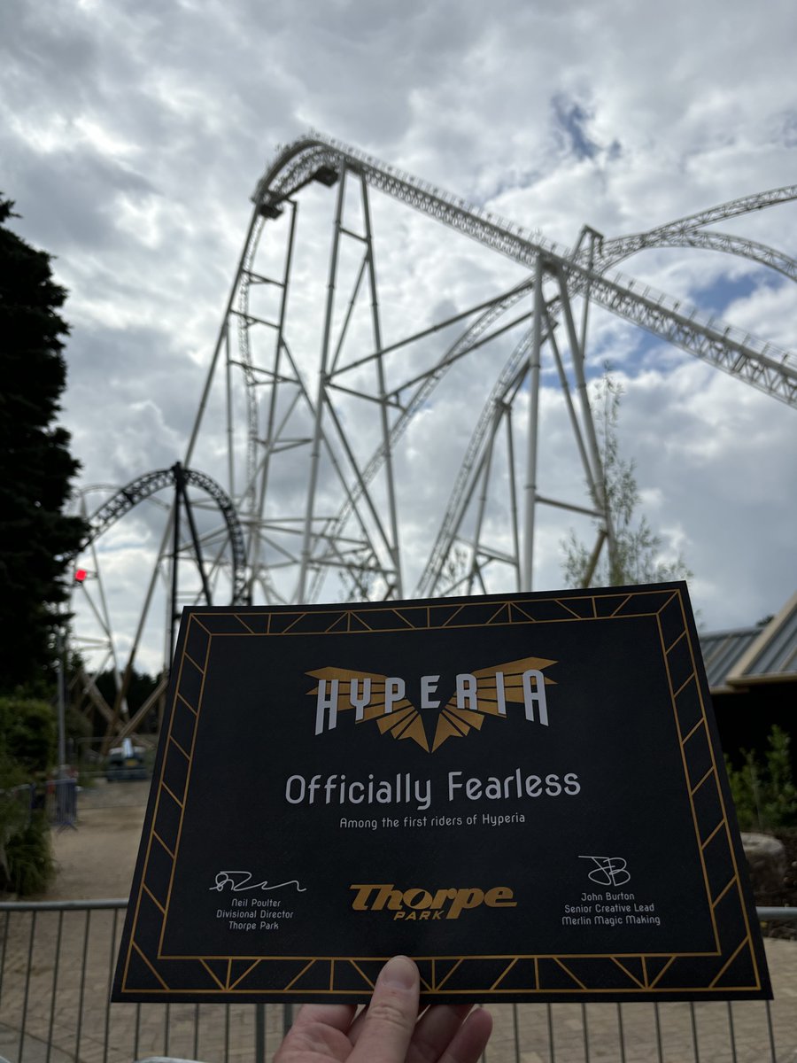 dean8001's tweet photo. Just had a front row ride, and it’s much better at the front! 🤩

I did have some emotion during the ride, I don’t seem to show any in my old age! 
😂 @THORPEPARK 

Another officially #dateless certificate… 😛👍 https://t.co/lUpfO14AIx