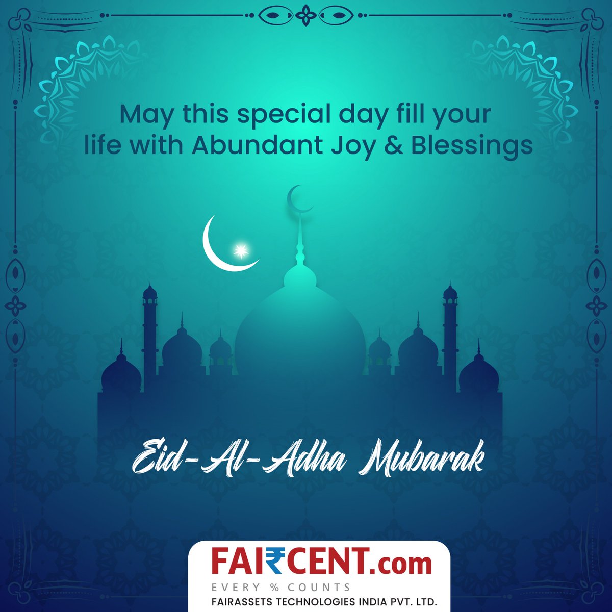 Faircent wishes everyone a Happy Eid.
#eiduladha #Eid #eid2024 #eidmubarak #eidmubarak2024 #EidAlAdha #EidAlAdhaMubarak #wealthbuilding #FinancialGoals #StableInvestment #SafeInvestments #financiallystable