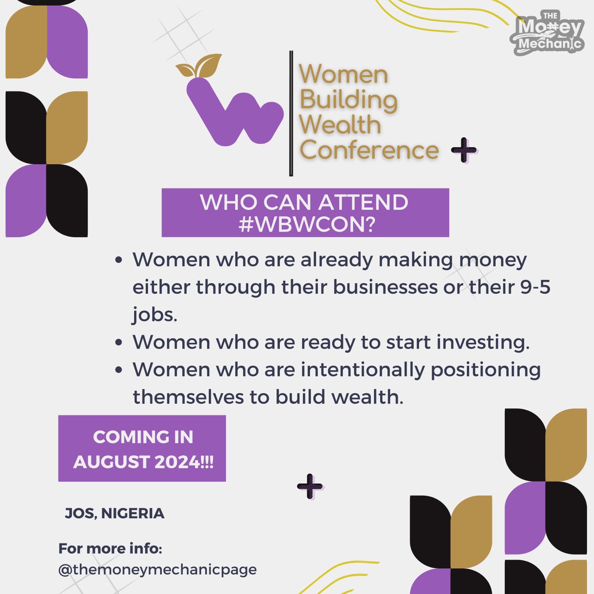 theakinmore's tweet photo. Yes you're earning, but are you financially free?

Don't miss out on the Women Building Wealth Conference!

#WBCON is coming to be a partner in your level up journey!

#themoneymechanic
#wbwcon
#wbwcon24
#womenbuildingwealthconference https://t.co/fHKZG31JdP