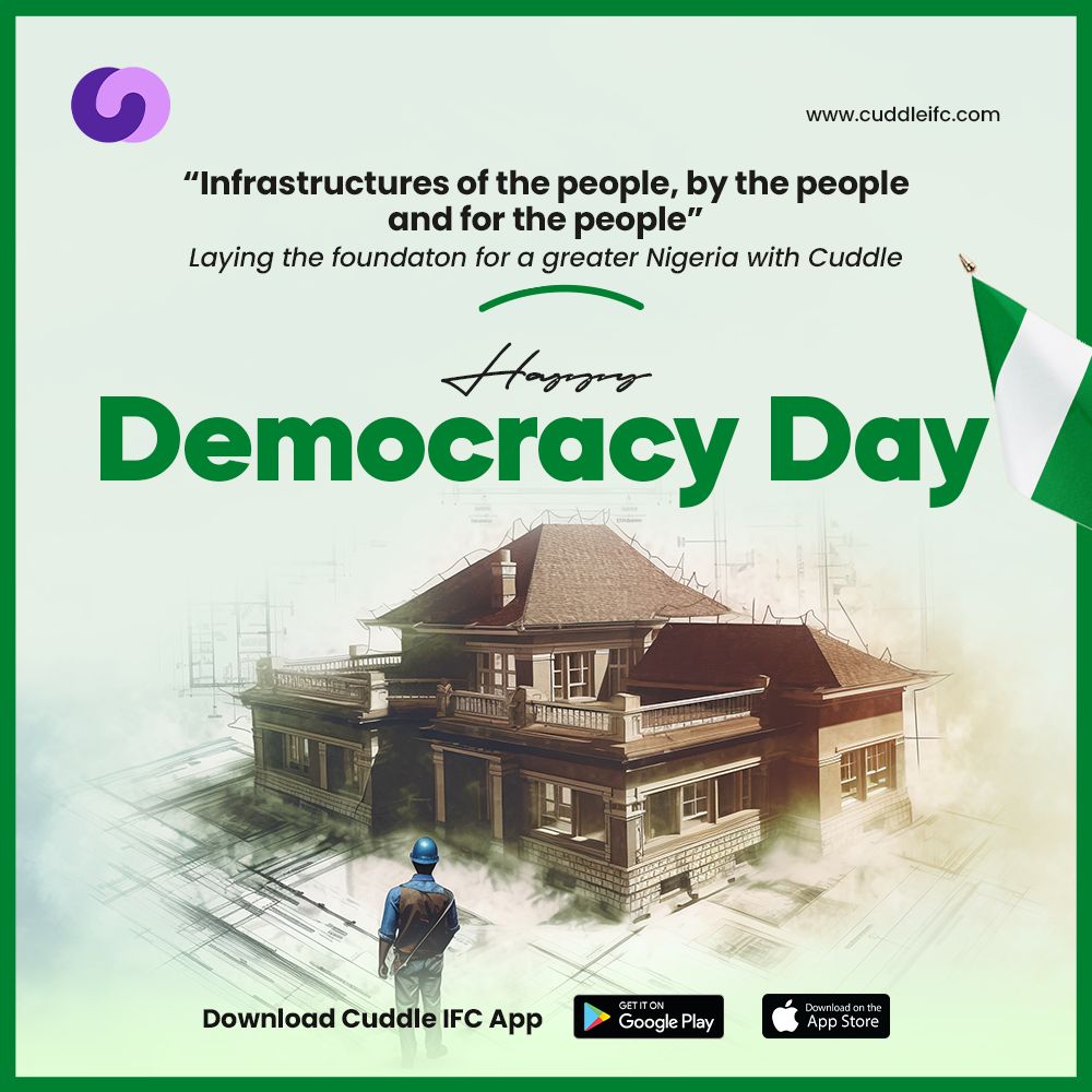 cuddleifc's tweet photo. A greater Nigeria starts with the effort of each and everyone of us 

Let's come together, create lasting impact and build one country with Cuddle

Happy Democracy Day Cuddlers
#cuddle
#cuddleIFC
#Democracy https://t.co/Vii1UQk7FG