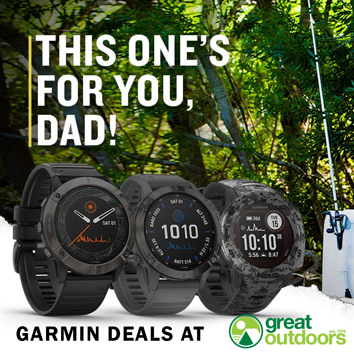 Stuck for Father's Day Gift ideas? Consider getting them a <a href="/Garmin/">Garmin</a> 
Check out the full range and our latest offers via this link - greatoutdoors.ie/collections/ga…...
Order today for delivery before the weekend.
