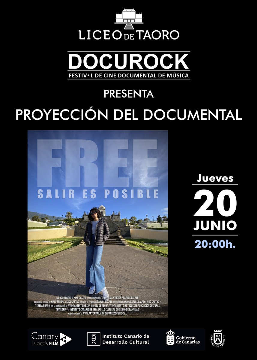 FDocurock's tweet photo. Free Documental, protagonizado por Kim Simmons, se proyecta el próximo jueves, 20 de junio, a las 20:00 en el Liceo de Taoro de La Orotava. @Visit_LaOrotava 
Entrada libre (hasta completar aforo)
Diálogo posterior con su director @kikocastro  y Kim Simmons. @arteriafilms https://t.co/GGqAMPN5vV