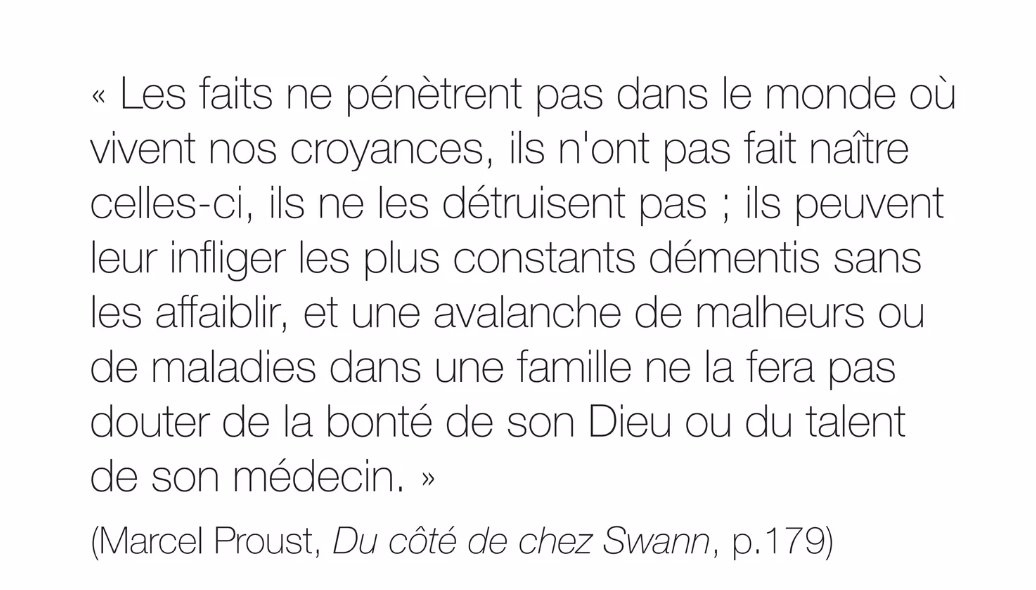 Par le temps qui courent, cette citation est d'une actualité folle et permet de comprendre un peu mieux ce qui étonne, surprend ou sidère....
"Les faits ne pénètrent pas dans le monde où vivent nos croyances..."
#frontpopulaire