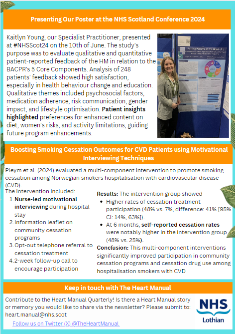 Here is the Summer Newsletter for 2024! With training dates to look out for, a free drop-in session for facilitators and interesting articles. Check it out using the link! 
services.nhslothian.scot/theheartmanual…