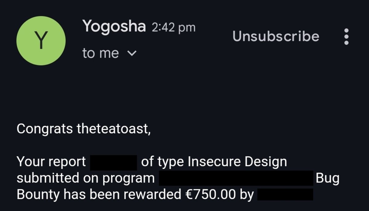TheTeaToast's tweet photo. Client side DOS. A good day indeed 😁❤️
#bugbounty #yogosha https://t.co/sWuALF1E07