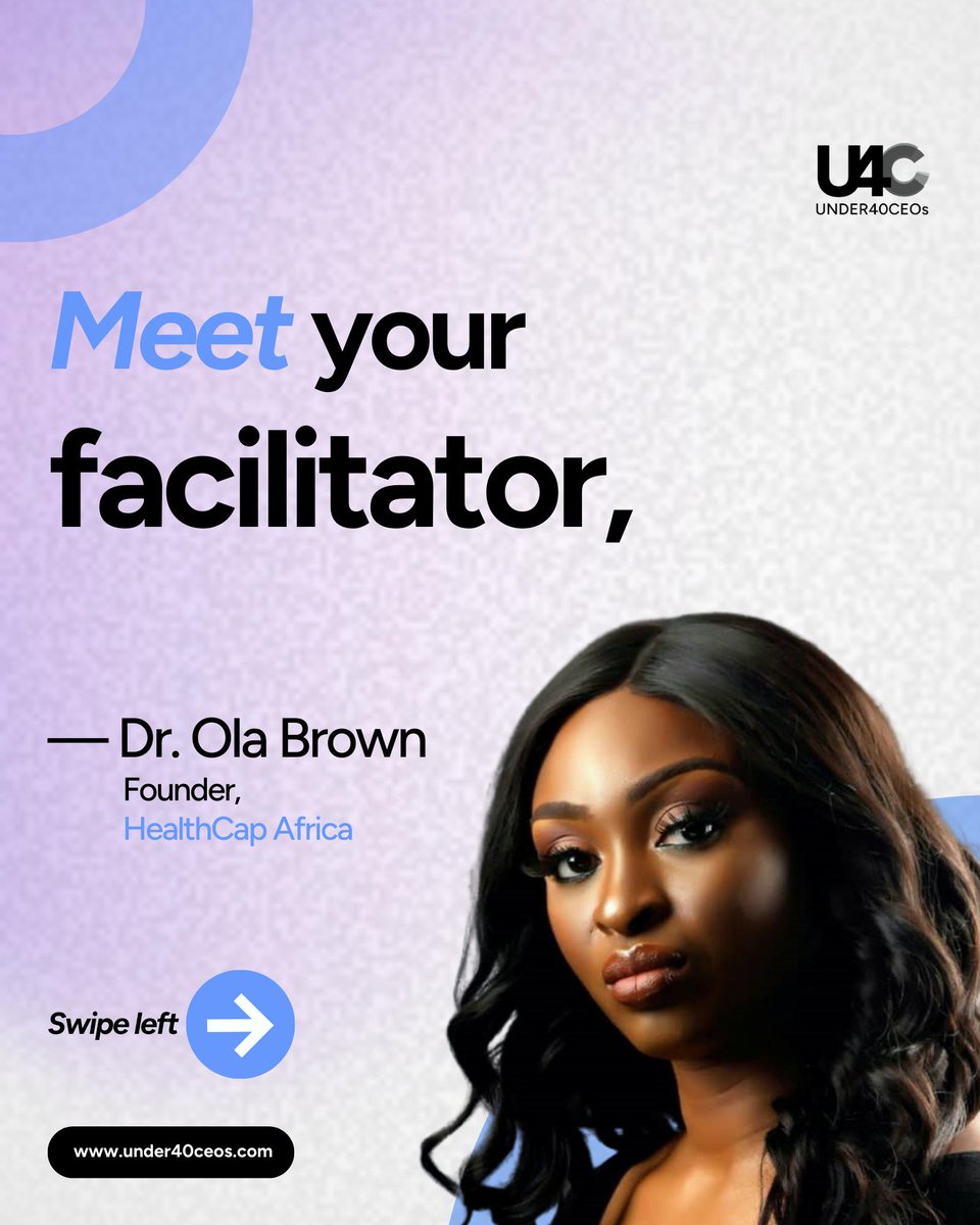 under40ceosng's tweet photo. When we say taught by industry leaders, we mean industry leaders 😁 

Meet Dr. Ola Brown , Ola Brown, MFR the founder of Healthcap Africa, who brings a wealth of experience and knowledge to our course. https://t.co/qnDtmtCxSq