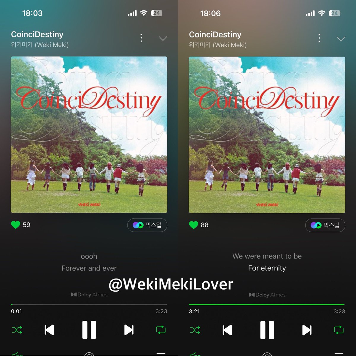 candyflos__s's tweet photo. 위키미키 디지털싱글 CoinciDestiny 
미치도록 좋으니 많이 들어주세요!!

#위키미키 #WekiMeki #CoinciDestiny #coincide #Destiny #WekiMeki_TimeAttackEvent https://t.co/WRH5oOsphs