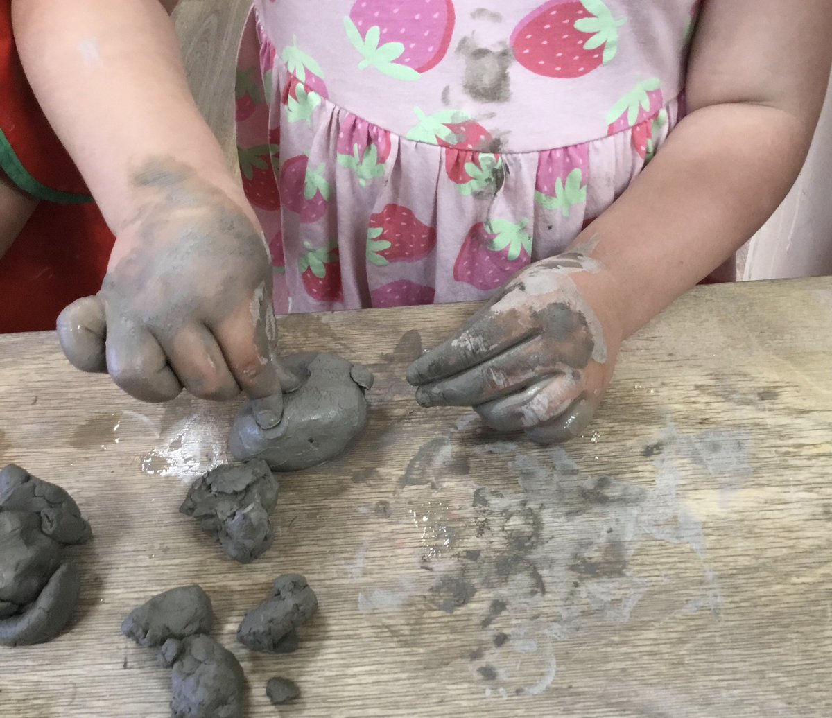 newportnursery's tweet photo. The sign of a productive morning exploring the wonders of clay! #emergentwriting #prewritingskills #exploration #curiosity #playresidue https://t.co/NZ5pIr9LIz