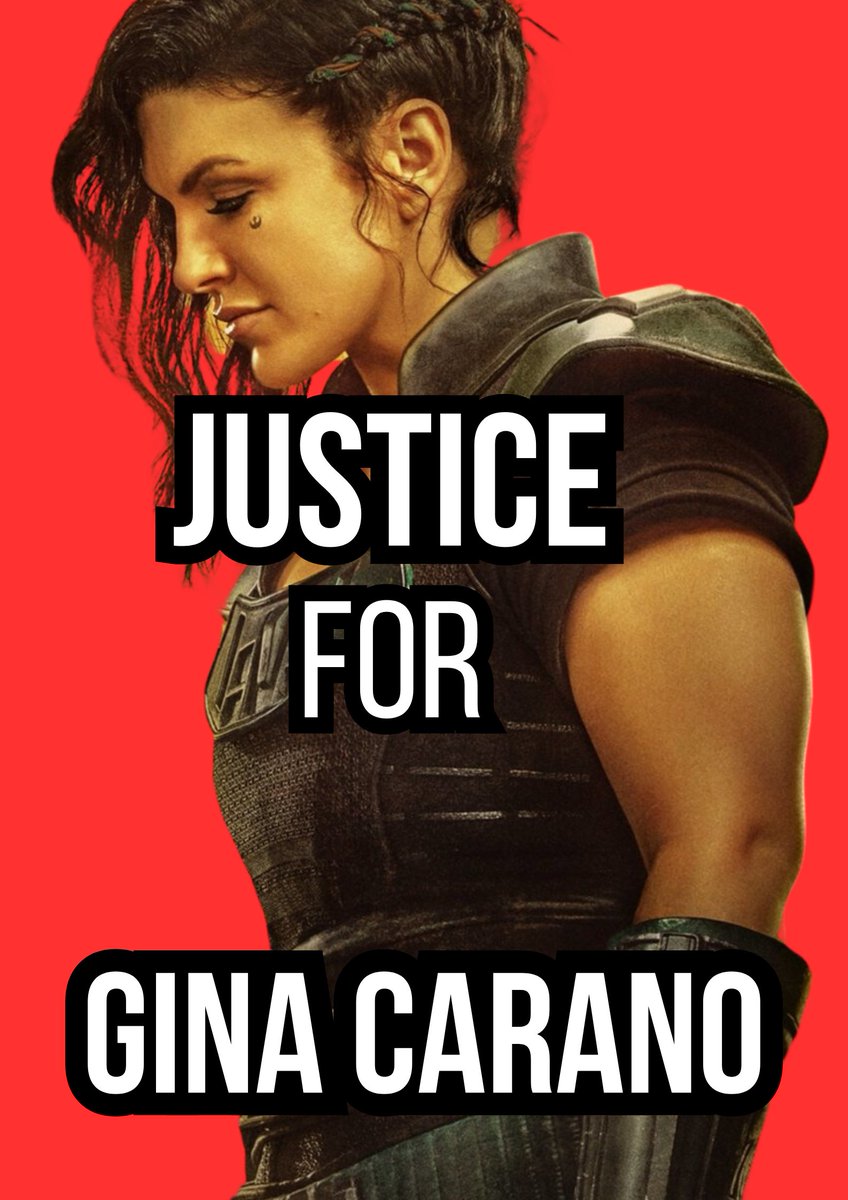 Today <a href="/Disney/">Disney</a>/<a href="/Lucasfilm/">Lucasfilm</a> are attempting a court motion to dismiss the <a href="/X/">X</a>/<a href="/elonmusk/">Elon Musk</a> backed legal case of <a href="/ginacarano/">Gina Carano 🕯</a>.

When <a href="/starwars/">Star Wars</a> fired her, their public statement sent a cruel message to the entertainment industry not to touch Gina. This was NOT right.

#JusticeForGinaCarano