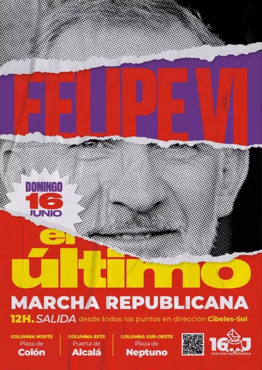 AlzRebelde's tweet photo. Este domingo 16 nos vemos en la #MarchaRepublicana16J #FelipeVIElÚltimo https://t.co/bTwk4aHTKT