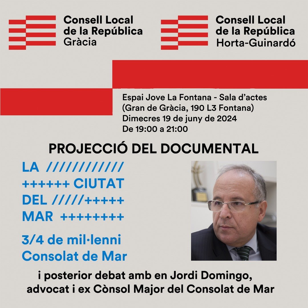 Dimecres que ve, 19 de juny, ens veiem a l'Espai Jove La Fontana amb l'ex cònsol major del Consolat de Mar, <a href="/JordiDomingoGM/">Jordi Domingo</a>!